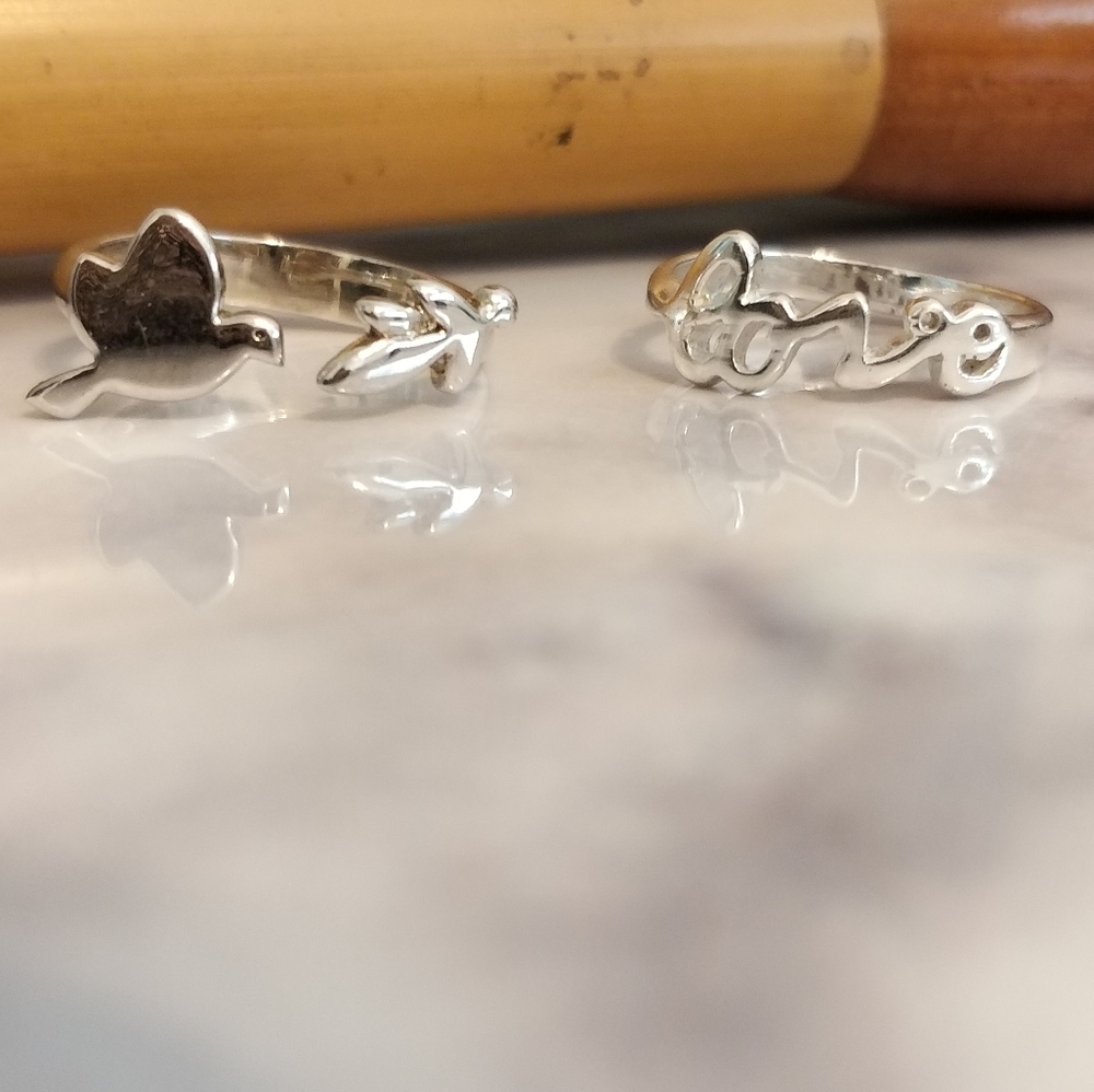 2 Silver plated Rings Bundle!! - Picture 3 of 3